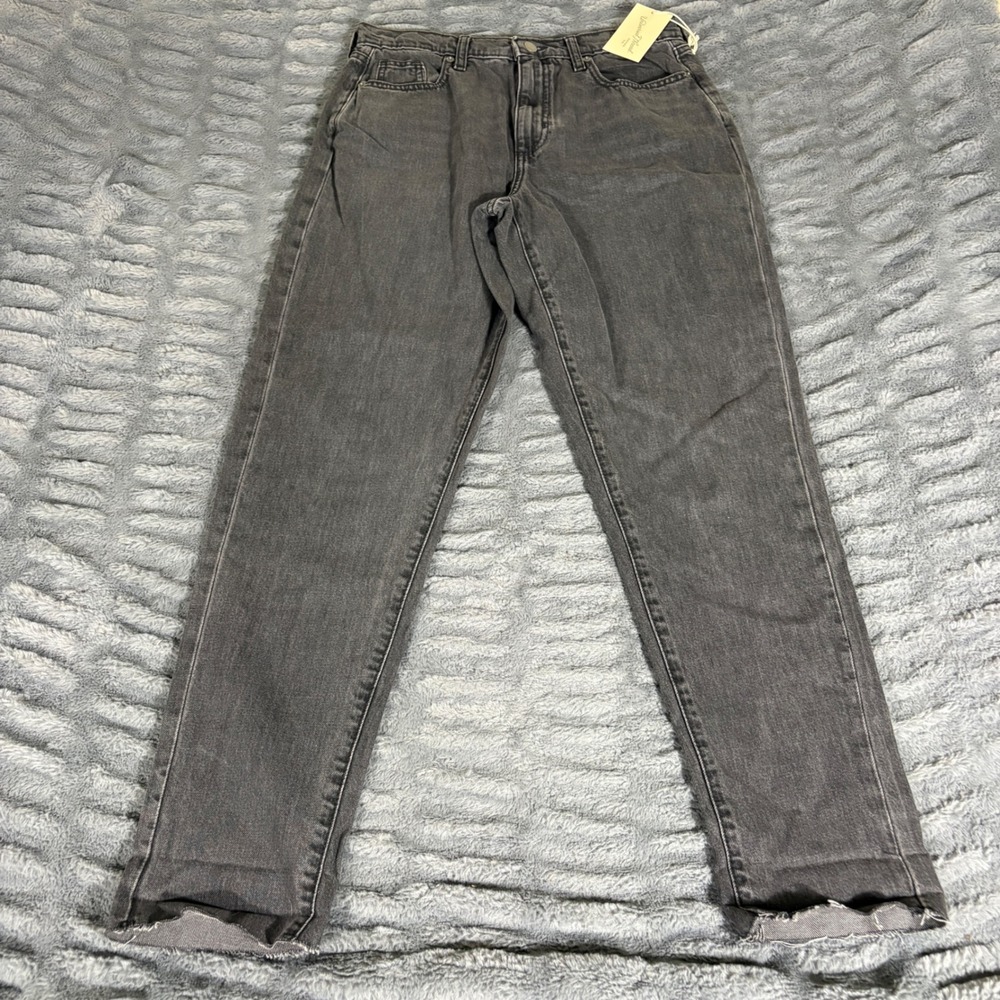 Universal Thread Boyfriend‎ Jeans 4/27R Washed Black High Rise Raw Hem Cotton